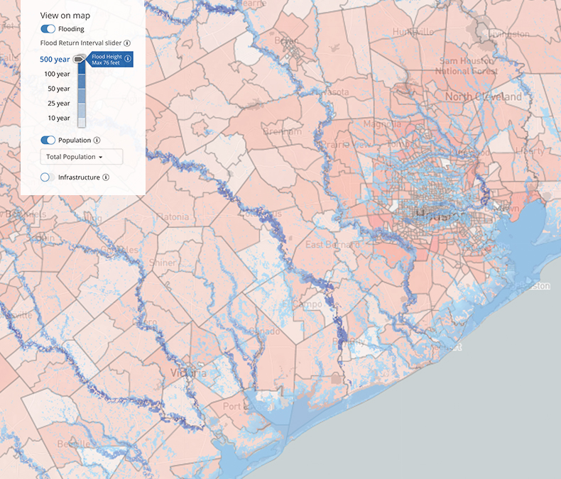 Flood risk in Houston, TX